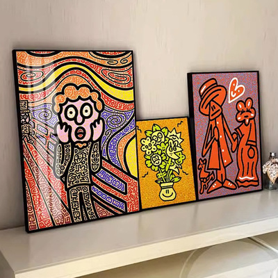 MrDoodle装饰画客厅酒店民宿潮牌潮流凯斯哈林壁画儿童房挂画