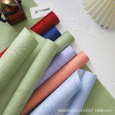 卓纤花材卷装石纹纸肌理艺术高档纸皱皱花束材料高级感鲜花包装纸