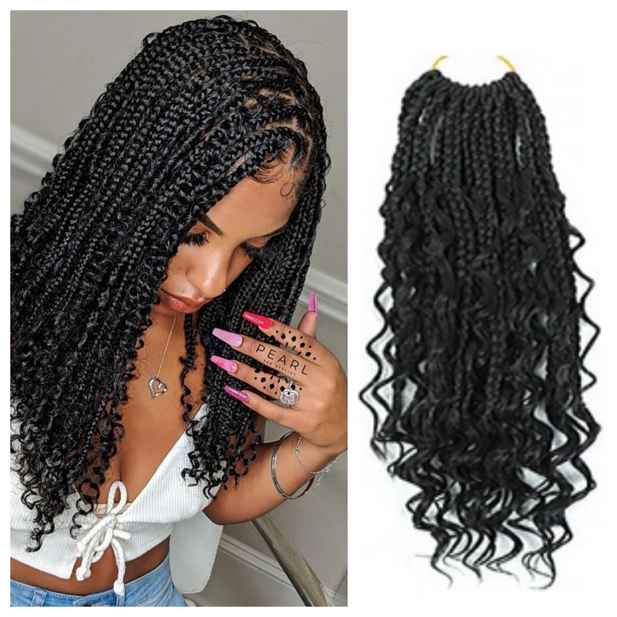 非洲脏辫假发三股辫妃子钩针发Goddess Box Braids Locs直供