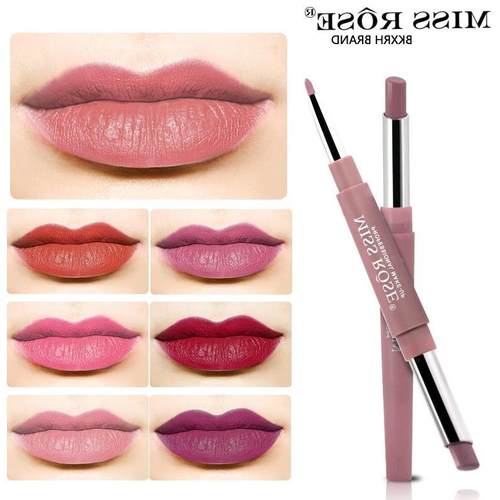 MISS ROSE双头口红笔+唇线笔Moisturizing Waterproof Lipstick美