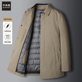 羽绒服男士 中老年人男士 中长款 冬季 保暖加厚外套男 加大码 爸爸冬装