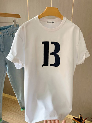 韩版字母宽松上衣短袖t恤