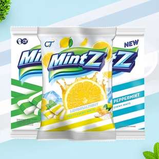 MintZ明茨咸柠檬薄荷味软糖原袋装 进口可嚼强劲清凉清口零食年货
