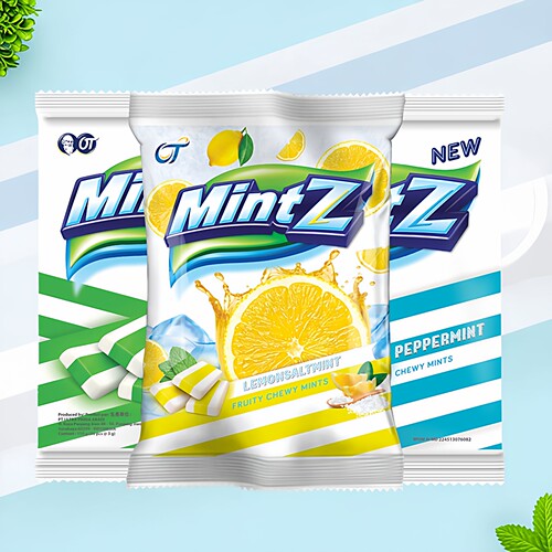 MintZ明茨咸柠檬薄荷味软糖原袋装进口可嚼强劲清凉清口零食年货