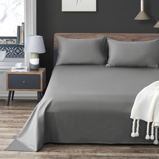 灰色白色纯棉床单单件炕单榻榻米大号大尺寸300cm270厘米全棉被单