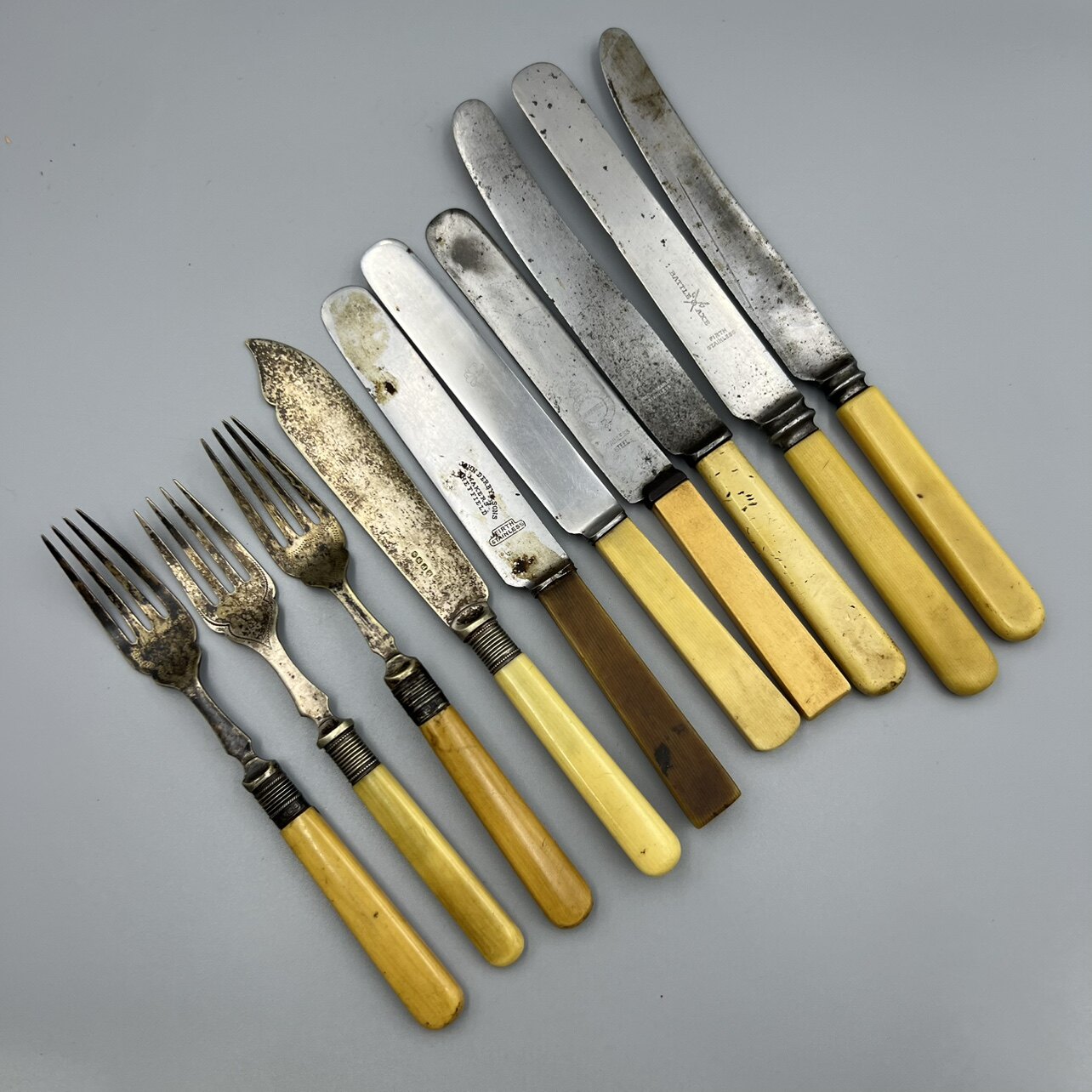 vintage旧物西洋收藏品古董餐具刀叉美食道具摆件