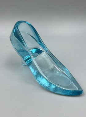 老物件旧物中古怀旧玻璃高跟鞋子摆件装饰品