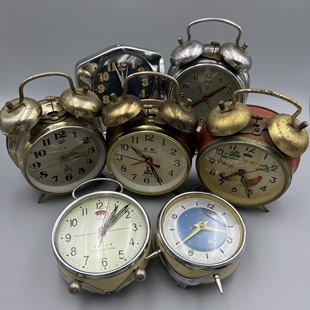 老物件老上海机械闹钟国货古董收藏老式怀旧机械发条闹钟可走动