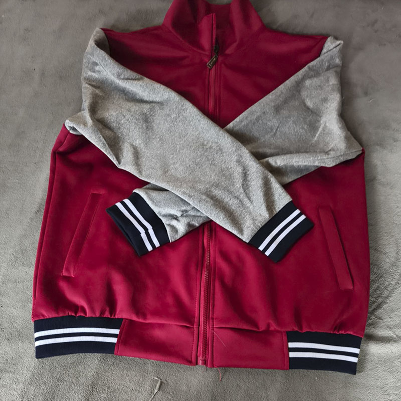 中小学生运动服春秋酒红色藏蓝色拉链棒球服校服上衣外套男女同款