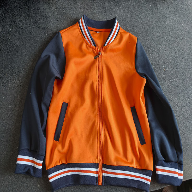 幼儿园校班服新款英伦风中小学生春秋冬季儿童橘色运动上衣棒球服