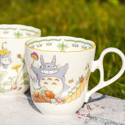Noritake则武日本正品宫崎骏龙猫大容量骨瓷马克杯水杯杯碟礼盒装