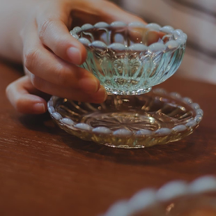 日本原产广田硝子雪之花玻璃茶杯甜品碗冰淇淋杯蘸料碗碟点心盘子