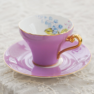 英国Aynsley安斯丽色釉铃兰小蛮腰骨瓷咖啡杯碟高颜值茶杯碟礼盒