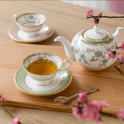 茶杯骨瓷茶杯杯碟则武吉野樱花