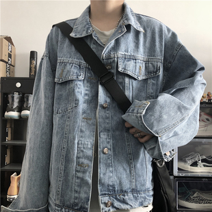 春秋季 港风潮牌牛仔外套男学生潮流宽松复古高街百搭痞帅夹克上衣