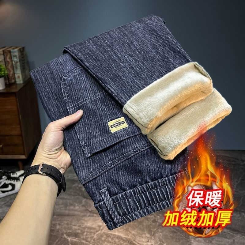 2026新款秋冬加绒条纹牛仔裤男款潮牌水洗休闲潮流宽松百搭哈伦裤,男装,牛仔裤,淘宝优惠券,粉丝福利购,淘宝优惠卷
