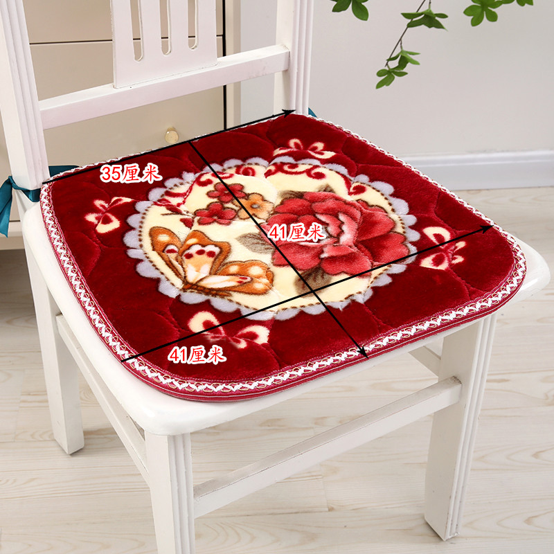 织美绘毛绒加厚防滑椅子垫