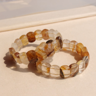 天然黄胶花手牌手链女款时尚小清新简约水晶手牌手串饰品礼物百搭