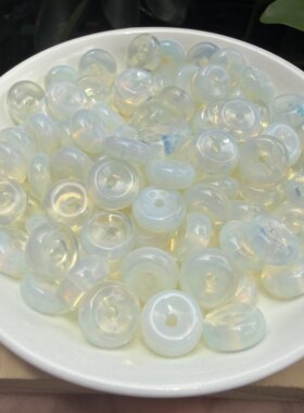 天然石蛋白石12mm平安扣散珠