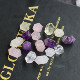 天然紫 粉晶白水晶柠檬晶双尖随形切散珠diy手链项链耳饰饰品配件