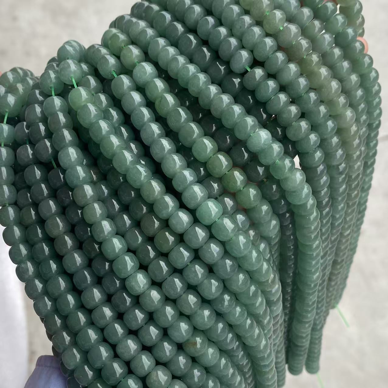天然东陵玉蓝水色算盘老型珠散珠