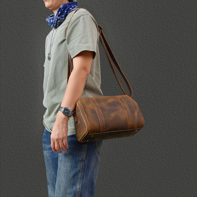 真皮休闲手提包单肩斜挎包复古