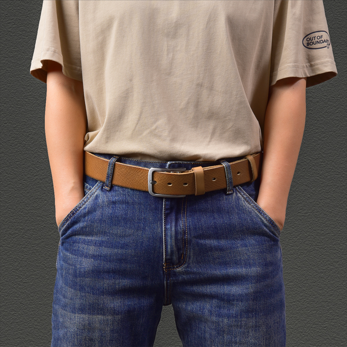 二十四街植鞣牛皮皮带潮流