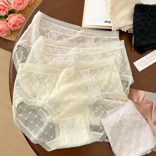 法式浪漫网纱蕾丝女内裤柔软透气
