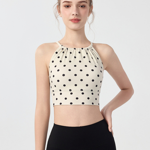 美背运动内衣一体式 防震瑜伽背心外穿聚拢普拉提训练健身上衣文胸