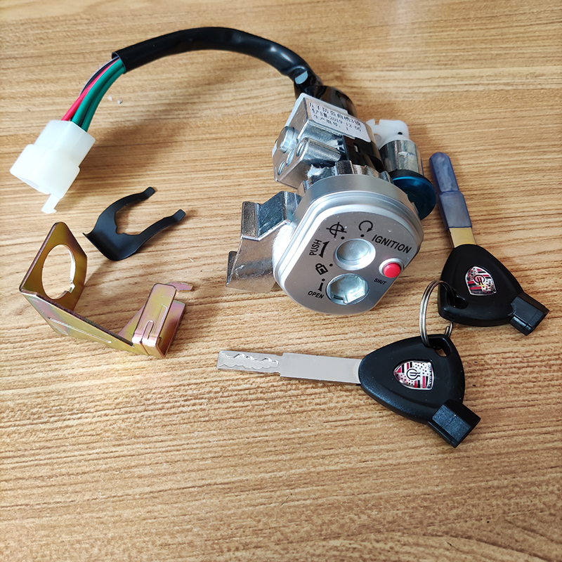 YY48QT甲壳虫/二代踏板助力摩托车电门锁套锁 全车锁点火开关配件