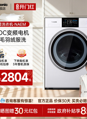 白月光松下10kg滚筒洗衣机大容量家用全自动洗脱一体XQG100-NAEM