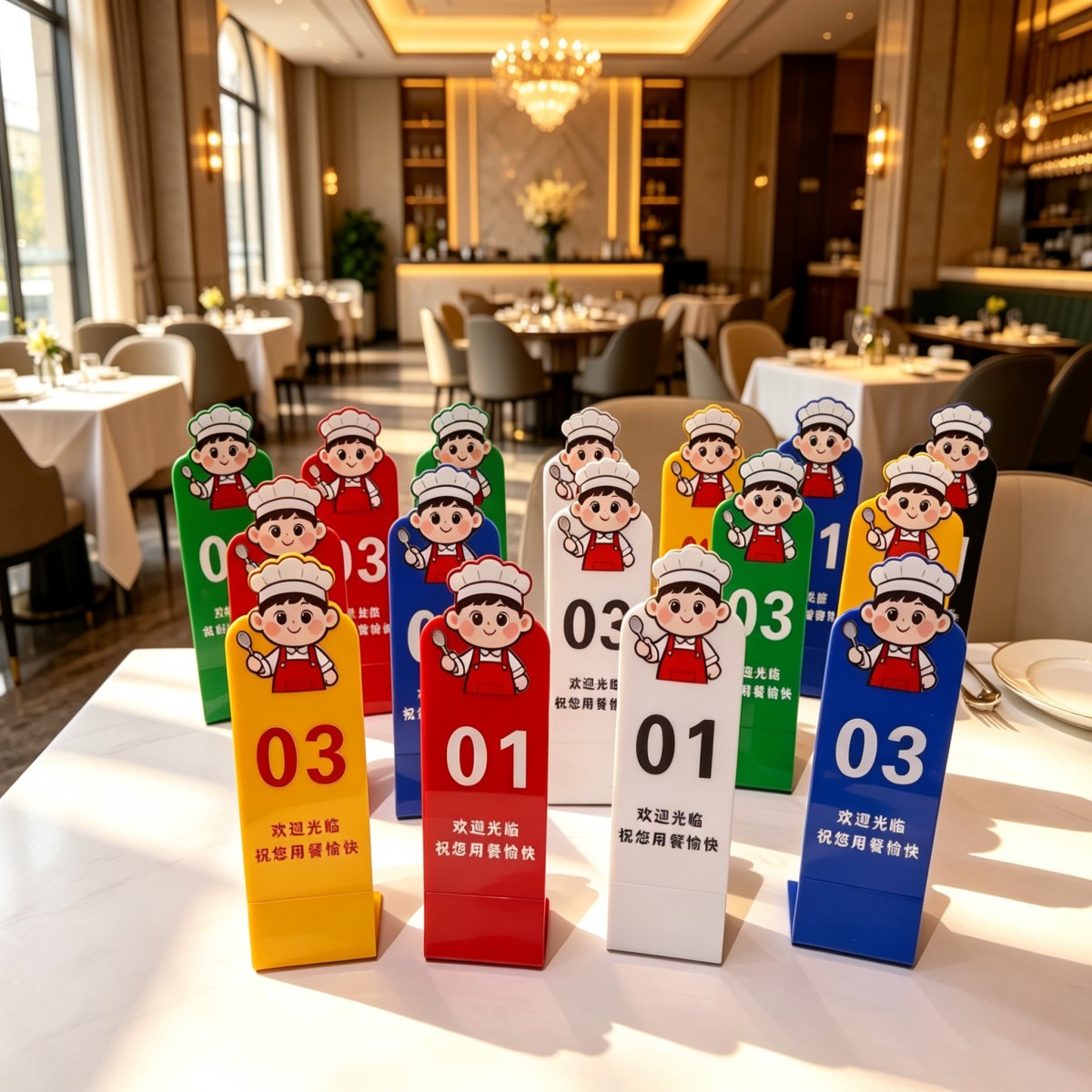 亚克力数字桌号牌定制立式餐厅桌牌号码座位牌饭店叫号牌台卡桌牌图片