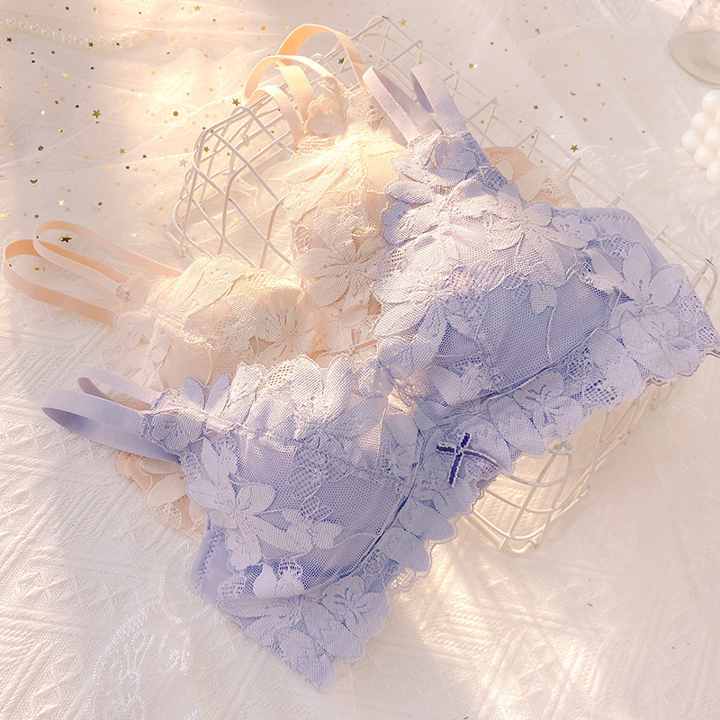 内衣女小胸聚拢调整型收副乳防下垂上托胸罩无钢圈少女bra薄款