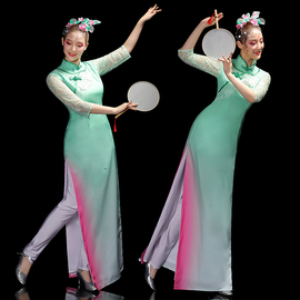 新款古典舞服装夏季旗袍中国风扇子伞舞蹈服装身韵纱衣现代舞飘逸图片