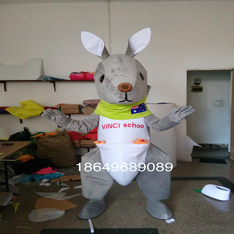 袋鼠吉祥物成人装扮服卡通人偶舞台打扮表演道具装毛绒布偶玩具服