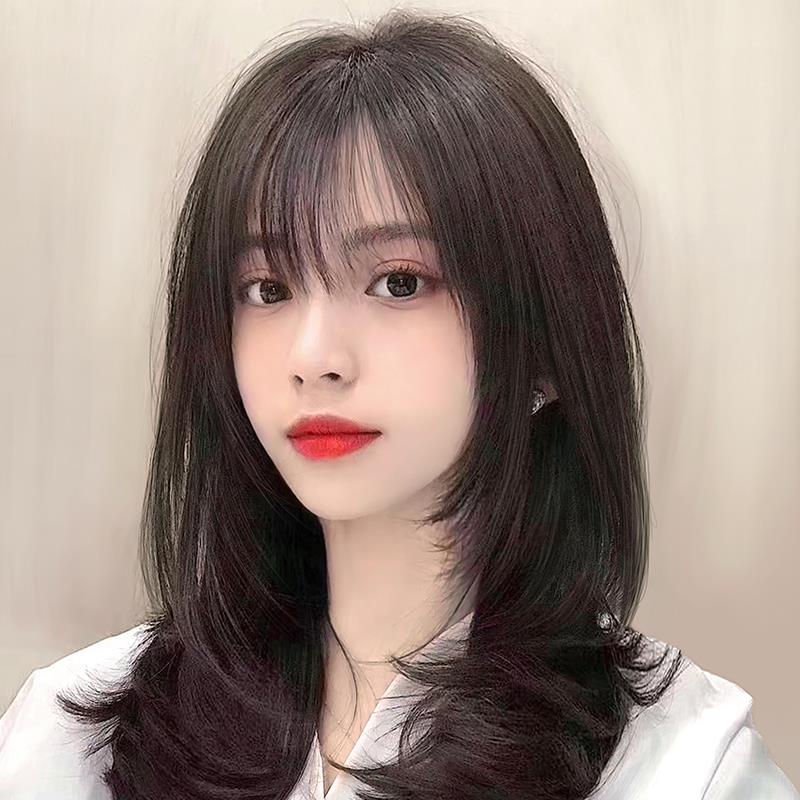 假发女长发夏季全头套式适合圆脸发型全真人发仿真自然真发假发套