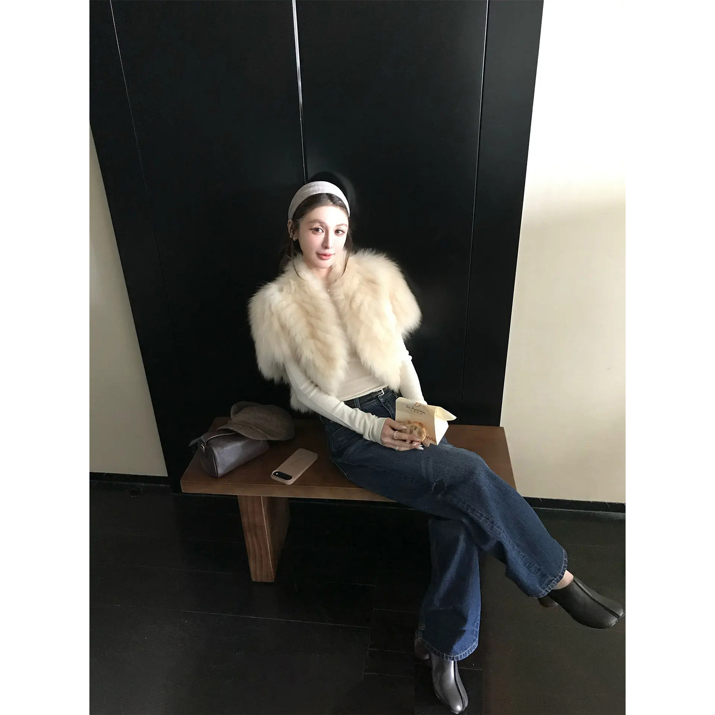 2026新款皮草短款外套女仿狐狸毛落肩礼服旗袍披肩斗篷坎肩马甲