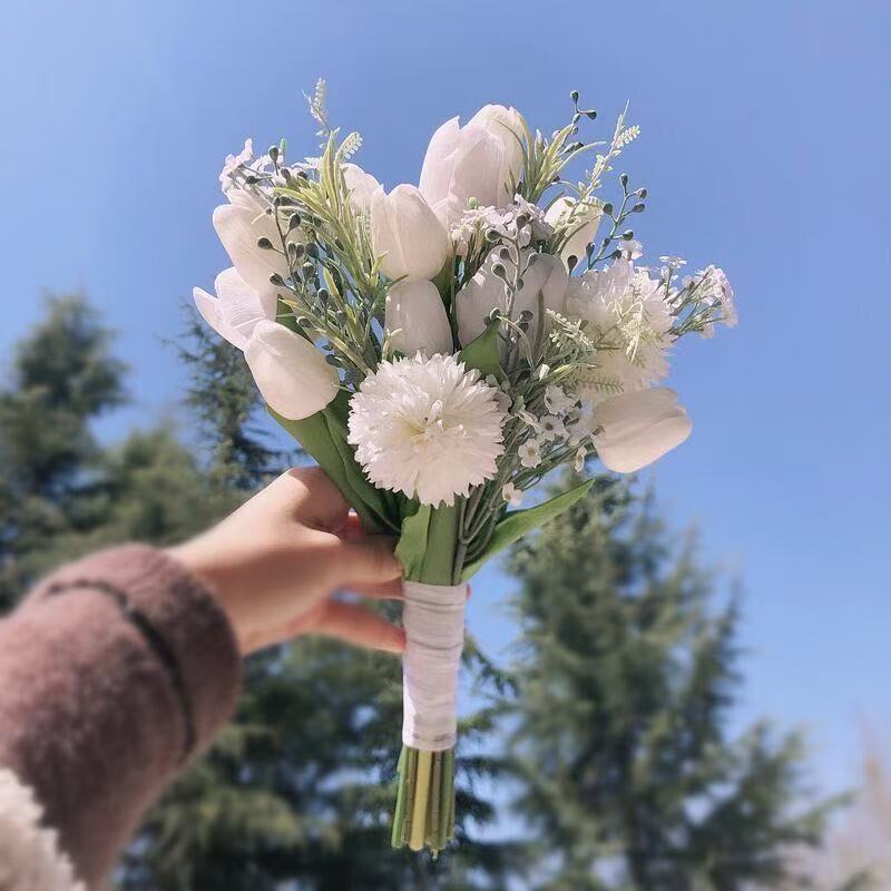 森系韩式手捧花结婚领证订婚花束高级仿真花影楼婚纱摄影拍照道具