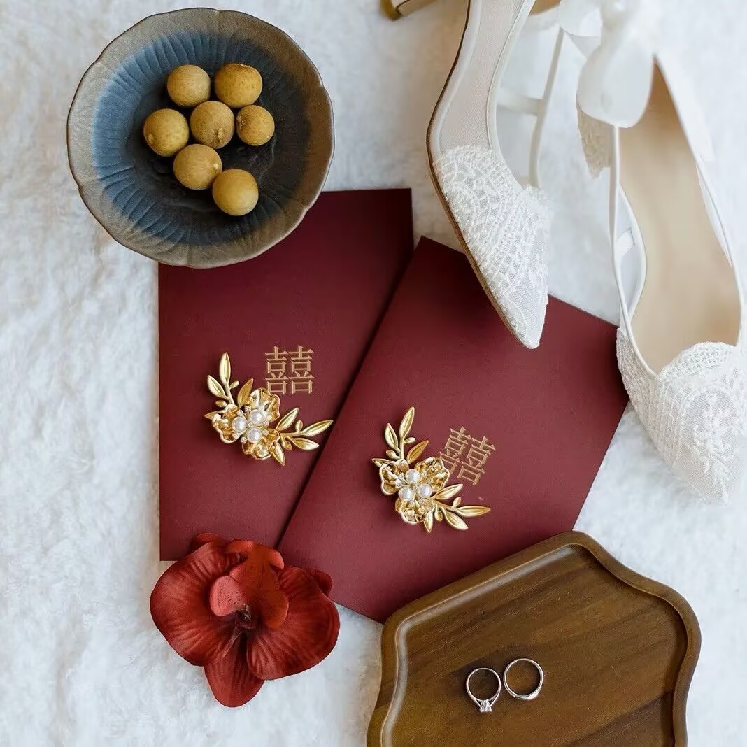 婚礼誓言卡中式风格结婚接亲宣誓致辞高级誓词保证书简约贺卡手卡