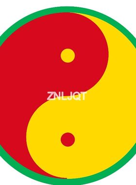 太极图居家吉祥圆圈笑脸五色铜版纸覆膜画像太阳原创阴不干胶贴纸