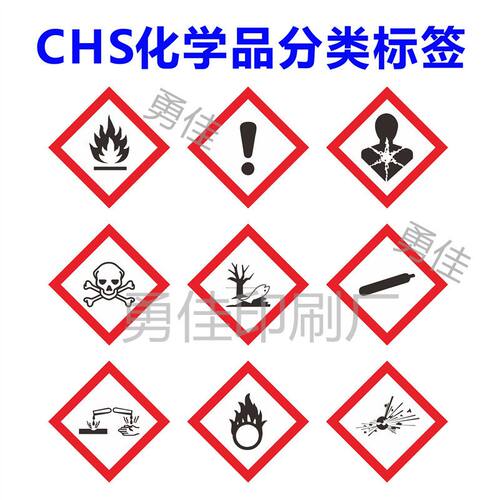 CHS化学品分类标签外贸出口产品包装贴纸感叹号危害健康警示标签