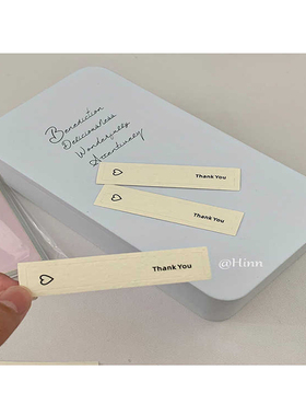 Hinn 爱心Thank you大地纹贴纸~原创ins礼物包装封口贴烘焙鲜花用