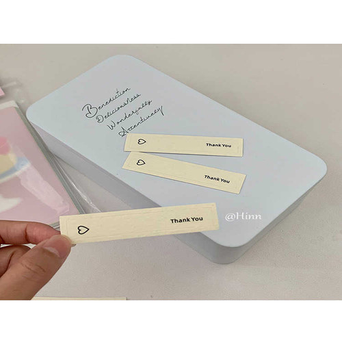 Hinn 爱心Thank you大地纹贴纸~原创ins礼物包装封口贴烘焙鲜花用