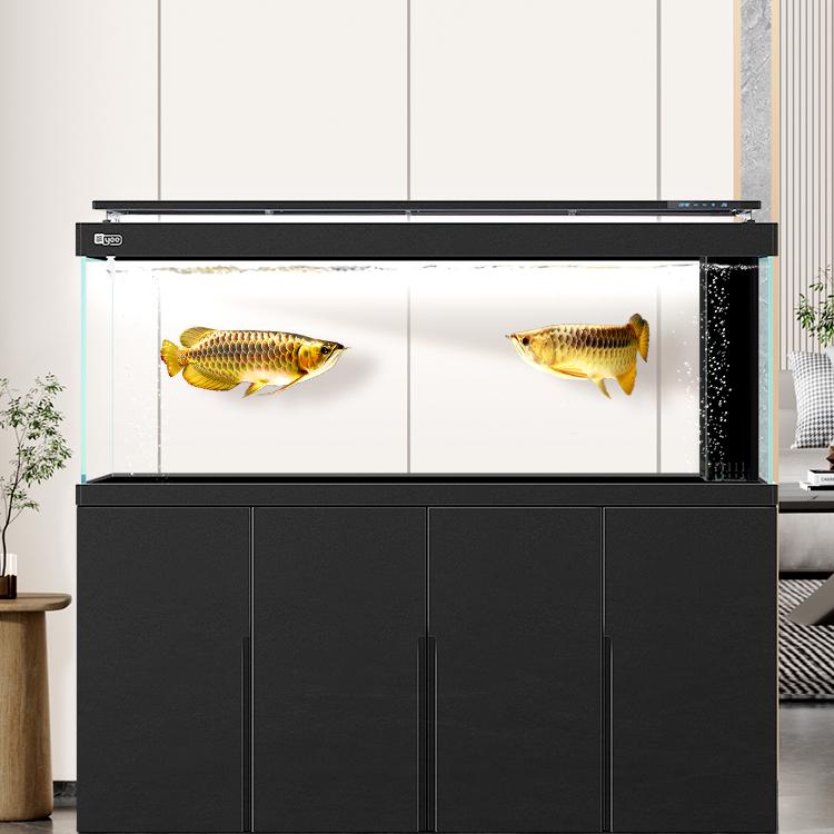 yee鱼缸客厅2024新款小型家居简约风水切一体底滤直角溢流龙鱼缸