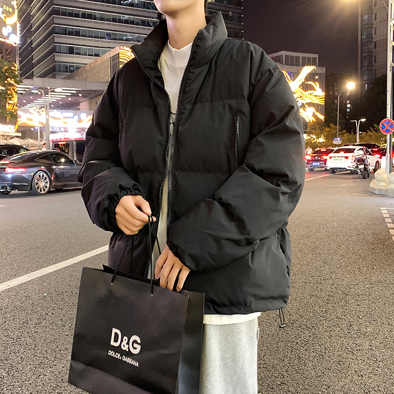 男装冬装加厚宽松棉服外套休闲纯色立领棉衣新款A106-1-3682-P88，男装棉衣，电商A106-1