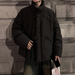男装宽松新款加厚棉服外套冬装休闲纯色立领棉衣 A106-1-2700-p85图片