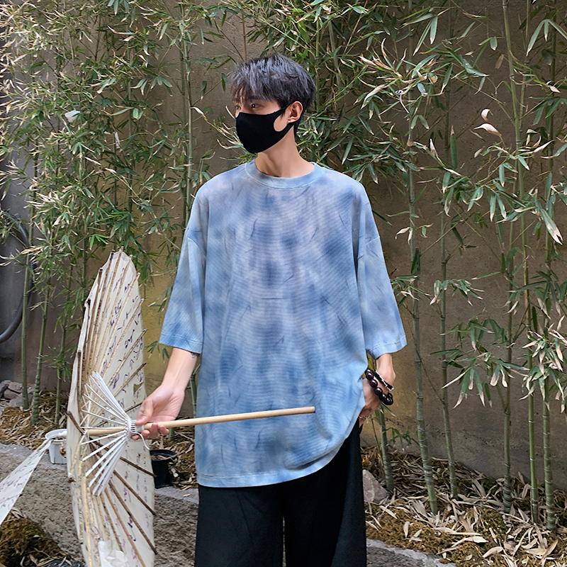 夏季男装新款幻影画短袖大码T恤冰丝薄款外套男A106-1-1805-P25，商品下架区商品下架区，电商A106-1