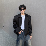 秋季新男装垫肩飞行员情侣长袖夹克短款休闲外套A106-1-8251-p88，男装夹克，电商A106-1