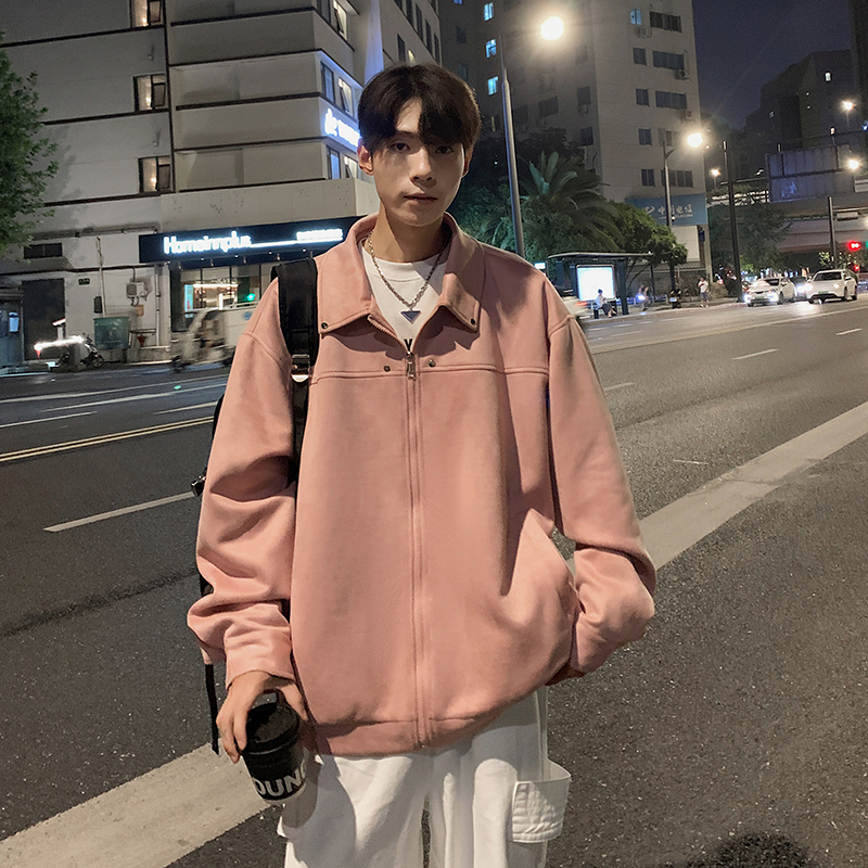时尚新款春秋男麂皮绒男装夹克外套机车上衣A106-1-2100-P75，男装夹克，电商A106-1