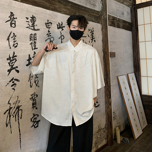 夏季松柏男装新款冰丝薄款大码短袖外套衬衫男 A106-1-1819-P45图片